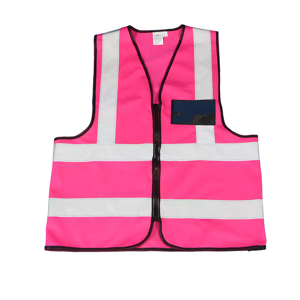 Premium Pink Reflective Vest with Zip ID Supply Shop