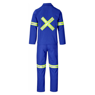 Buy royal-blue Trade Polycotton Conti Suit - Reflective Arms, Legs & Back - Yellow Tape