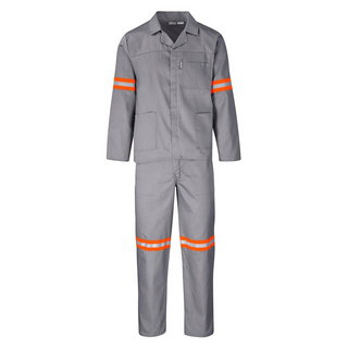 Buy grey Trade Polycotton Conti Suit - Reflective Arms & Legs - Orange Tape