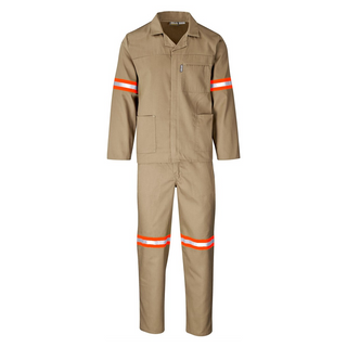 Buy khaki Trade Polycotton Conti Suit - Reflective Arms & Legs - Orange Tape