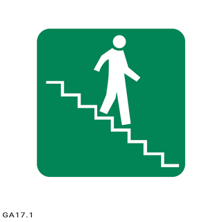 Stairs Going Down (Right) safety sign (GA17.1)