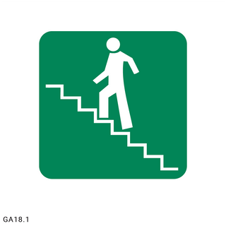 Stairs Going Up (Left) safety sign (GA18.1)
