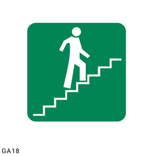 Stairs Going Up (Right) safety sign (GA18)