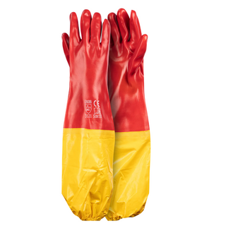 PVC Red Medium Weight Gloves - 55cm