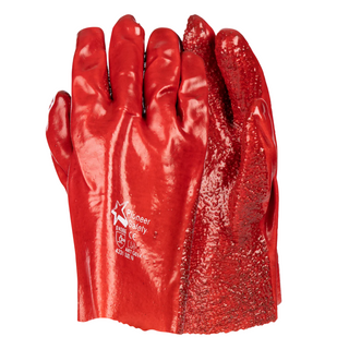 PVC Red Terrycloth Palm Gloves - 27cm