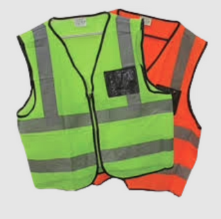 Econo Orange Reflective Vest With Zip&Id Pouch