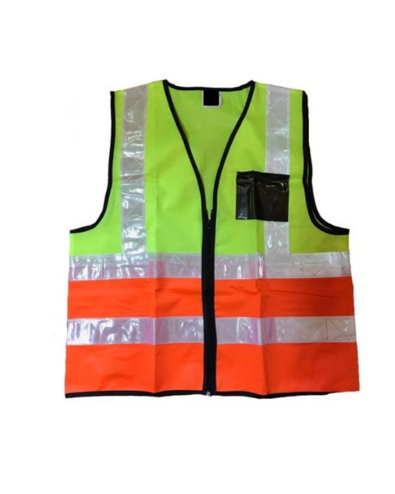 Pioneer®Lime/Orange Two Tone Reflective Vest Zip Id Pouch