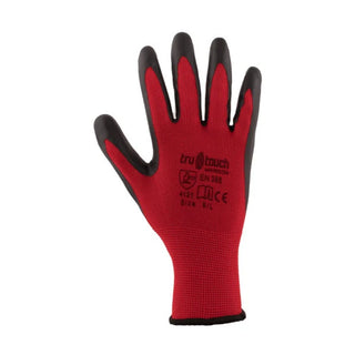 Tru Touch Red Smooth Nitrile Coated General Handling Gloves
