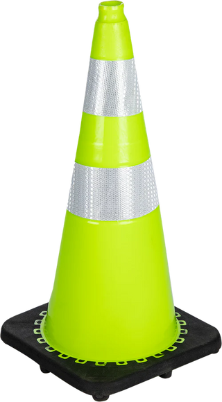 Pinnacle Soft Lime PVC Traffic Cone With Reflective Tape 300mm