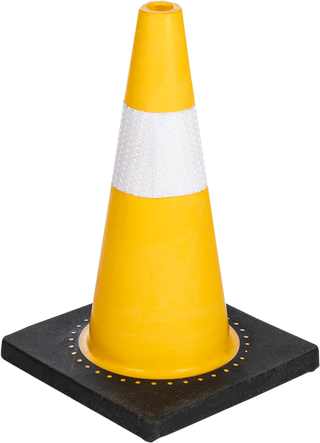 Traffic Cone Soft Pvc Yellow With Black Rubber Base