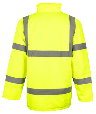 Lime Parka Jacket With Reflective Tape