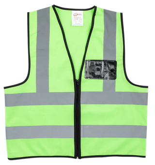 Pioneer®Lime Reflective Vest With Zip & Id Pouch