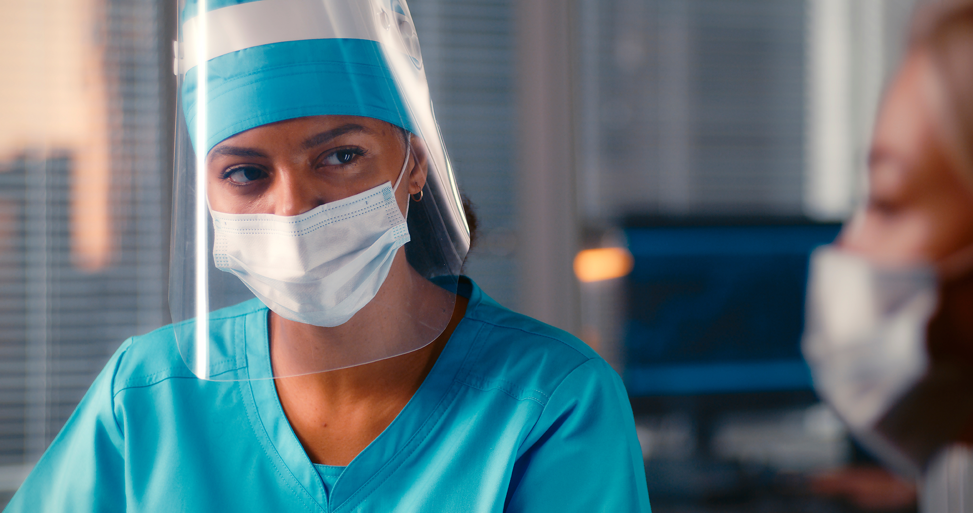 Face Shield in Use // face shield with glasses, face shield