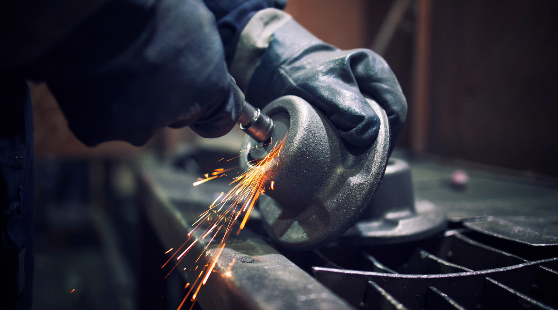 Heat resistant gloves being used while grinding - heat resistant gloves - gloves