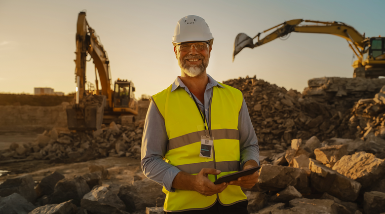 Man wearing ppe on the mine - mine safety - mining ppe