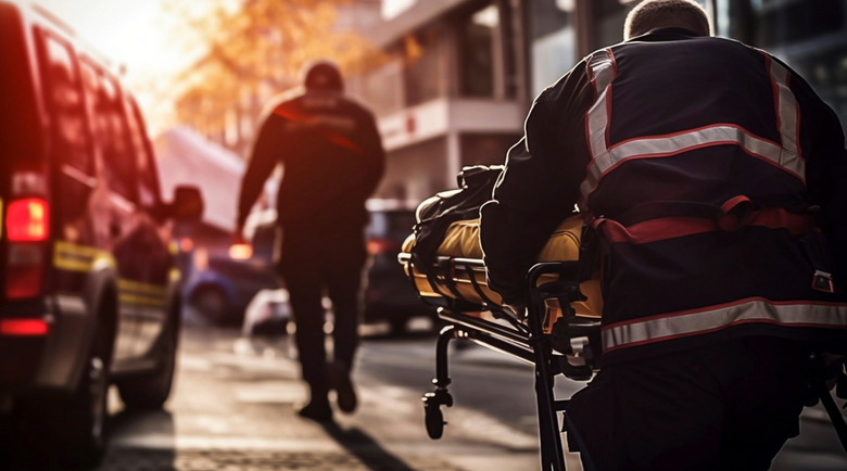 Medic pushing a Gurney - bomber jackets - black bomber jacket