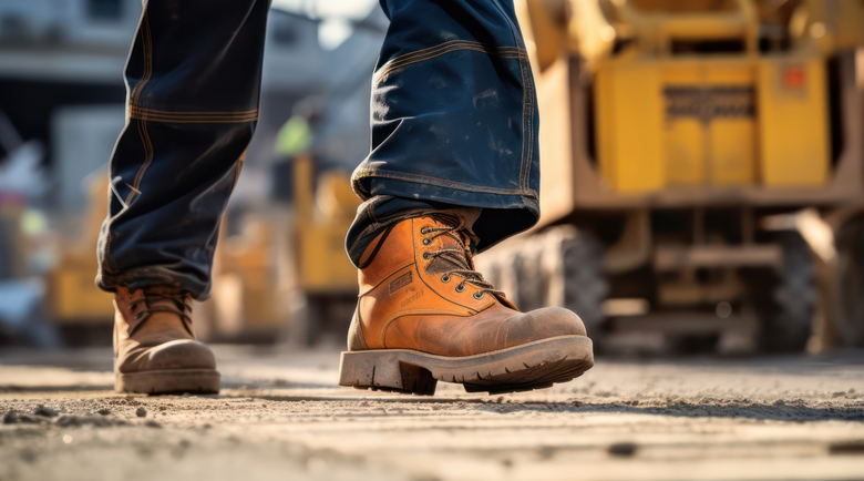 Safety boots being worn on site - mens work boots - work boots
