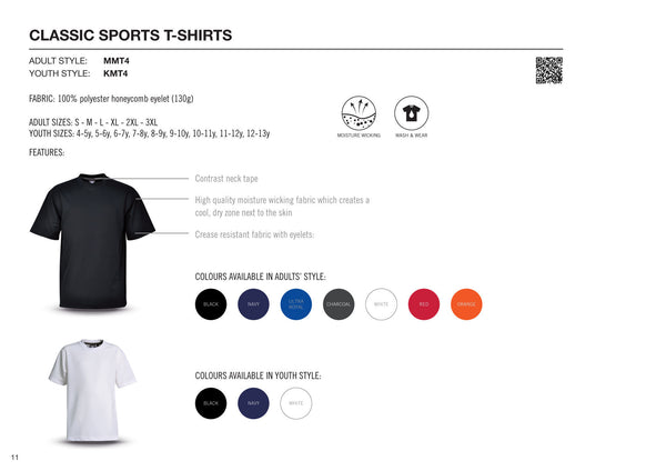 Youth Classic Sports T-shirts - Black - While Stocks Last