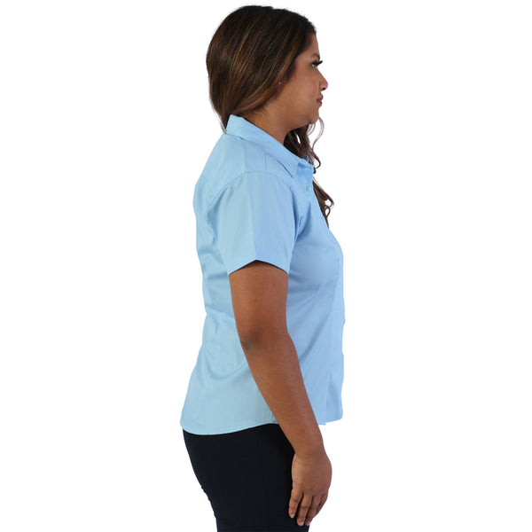 Ladies’ Classic Woven Shirt Short Sleeve - Blue Sky - While Stocks Last