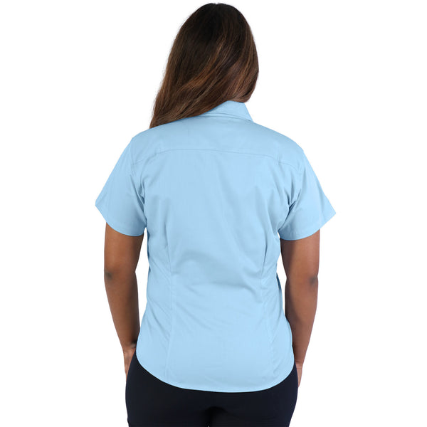 Ladies’ Classic Woven Shirt Short Sleeve - Blue Sky - While Stocks Last