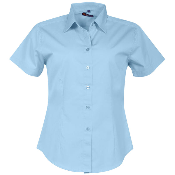 Ladies’ Classic Woven Shirt Short Sleeve - Blue Sky - While Stocks Last