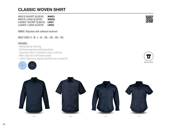 Ladies’ Classic Woven Shirt Short Sleeve - Blue Sky - While Stocks Last