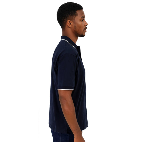Pencil Stripe Golfer - Navy/white