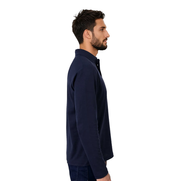 Long Sleeve Pique Knit Polo