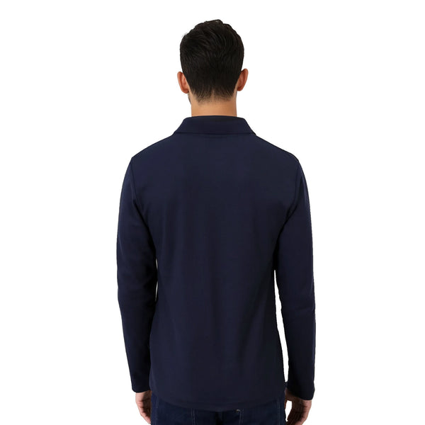 Long Sleeve Pique Knit Polo