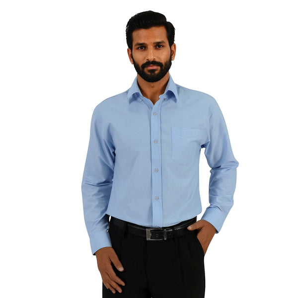 Prime Woven Shirt Long Sleeve-Sky Blue- End Of Range