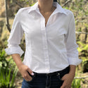 Roselina Blouse Long Sleeve - Shaded White - While Stock Last