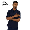 Pencil Stripe Golfer - Navy/white