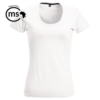 Ladies’ 150g Fashion Fit T-Shirt - White - While Stocks Last