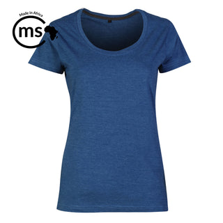 Ladies’ 150g Fashion Fit T-Shirt  - Mid Blue Melange - While Stocks Last