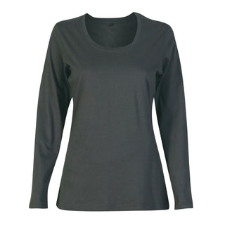 Ladies’ 150g Fashion Fit T-Shirt - long sleeve - Charcoal - End Of Range