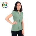 Emma  Blouse - Short Sleeve - Sage Green - End Of Range