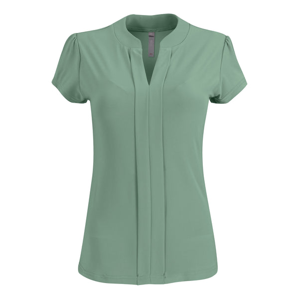 Emma  Blouse - Short Sleeve - Sage Green - End Of Range
