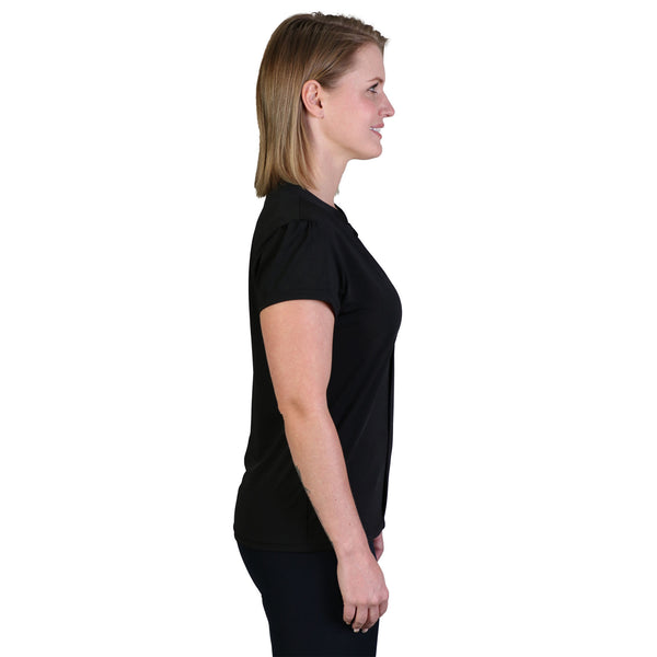 Emma  Blouse - Short Sleeve - Black - End of Range
