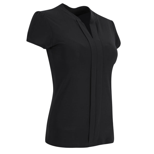 Emma  Blouse - Short Sleeve - Black - End of Range