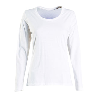 Ladies’ 150g Fashion Fit T-Shirt - long sleeve -White - End Of Range
