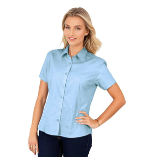 Ladies’ Classic Woven Shirt Short Sleeve - Sky - End Of Range