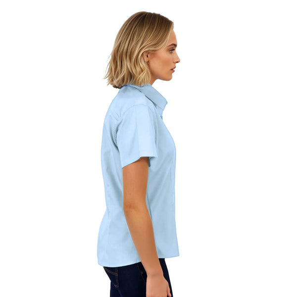 Ladies’ Classic Woven Shirt Short Sleeve - Sky - End Of Range