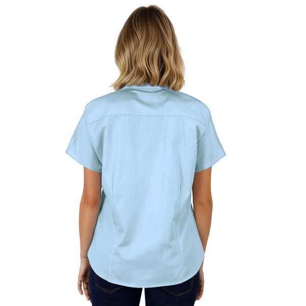Ladies’ Classic Woven Shirt Short Sleeve - Sky - End Of Range