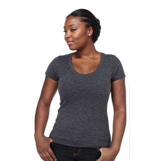 Ladies’ 150g Fashion Fit T-Shirt - Graphite Melange - End Of Range