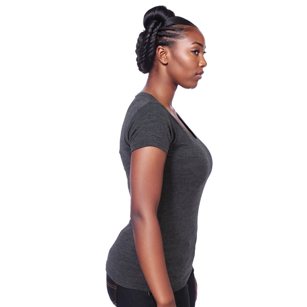 Ladies’ 150g Fashion Fit T-Shirt - Graphite Melange - End Of Range