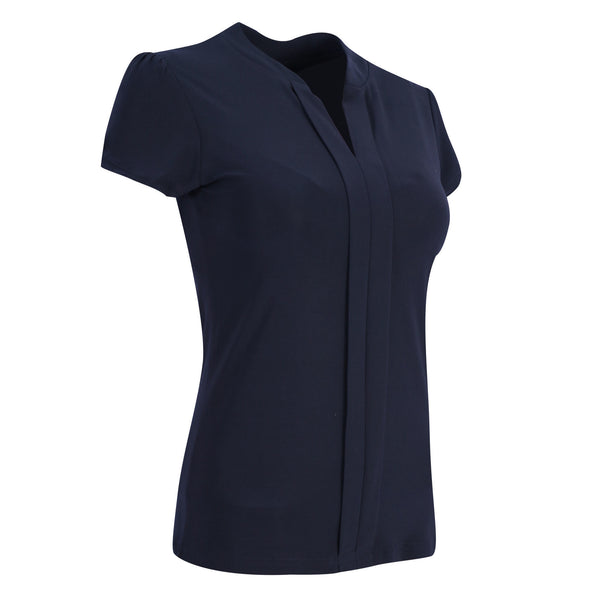 Emma  Blouse - Short Sleeve - Navy - End Of Range
