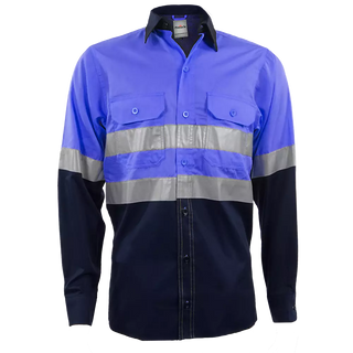 Navy / Royal Blue Reflective Mining Shirt