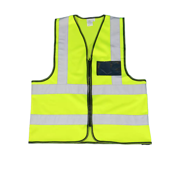 Premium Lime Reflective Vest with Zip & ID