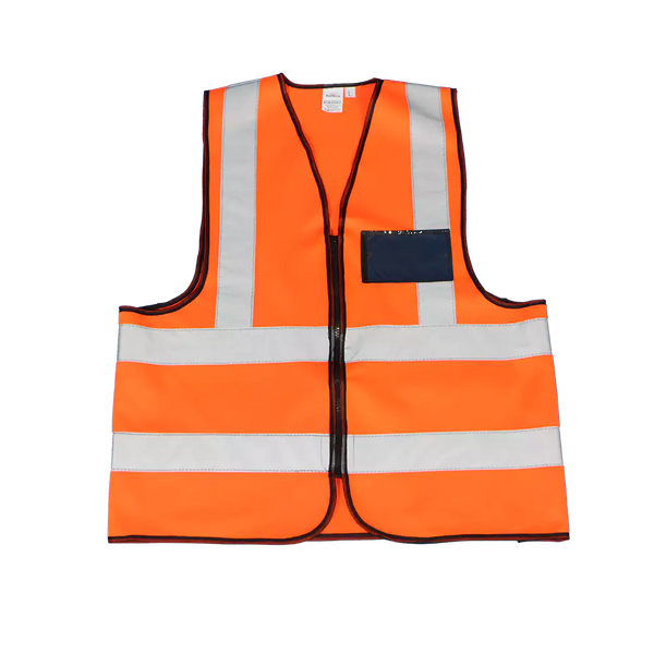 Premium Orange Reflective Vest with Zip & ID