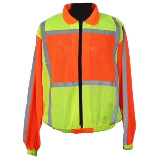 Lime/Orange Reflective Jacket With Sleeve